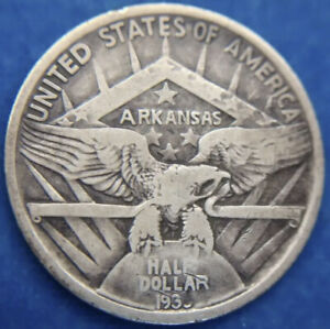 Circulated-193?-Arkansas-Half-Dollar---Very-Low-Grade